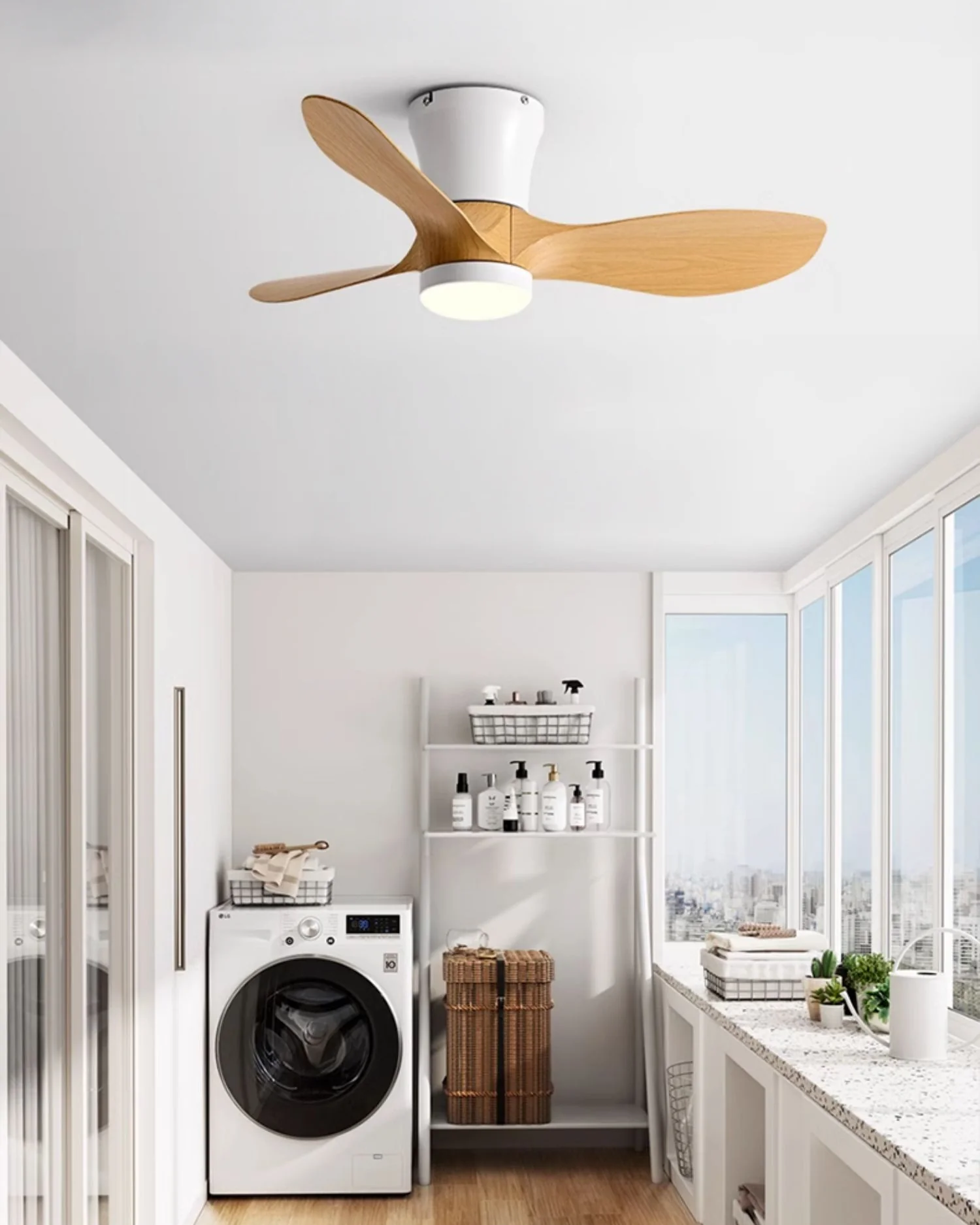 WOMO 3 Blade Small Ceiling Fan Lamp-WM5218 - Image 2