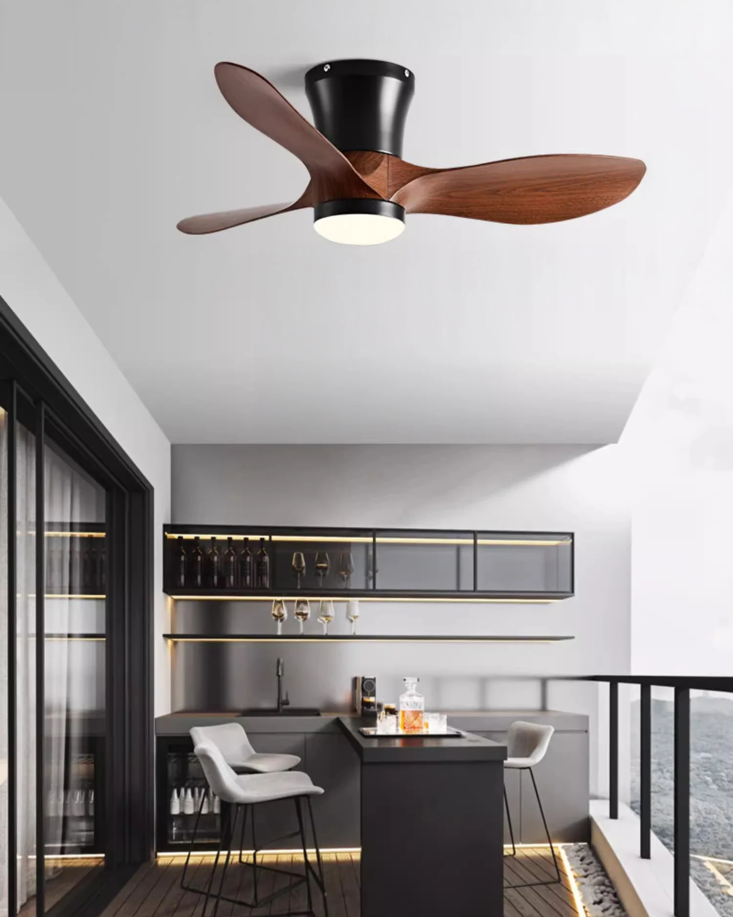 WOMO 3 Blade Small Ceiling Fan Lamp-WM5218 - Image 6