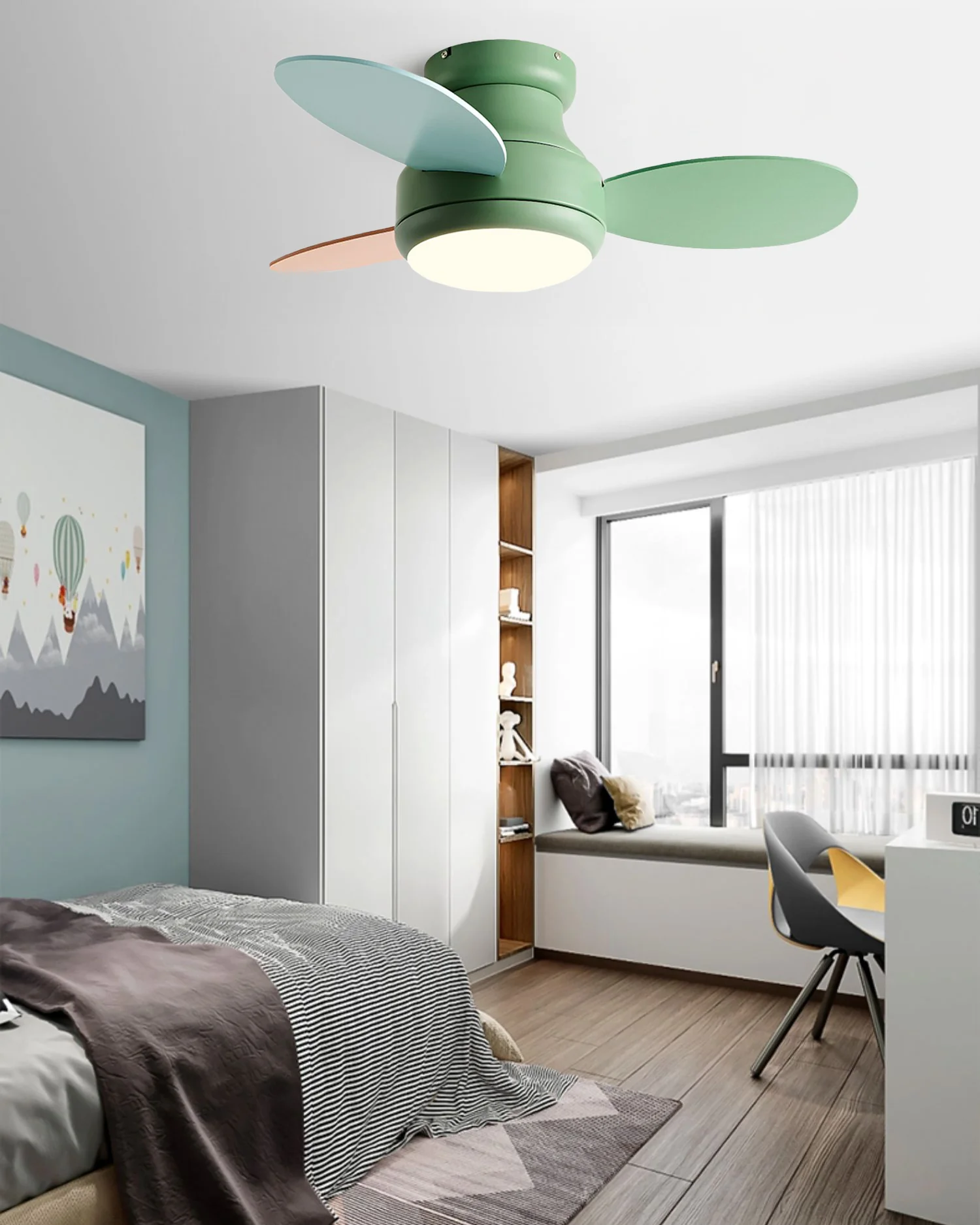 WOMO 38 Inch Children Low Profile Ceiling Fan Lamp-WM5220 - Image 7