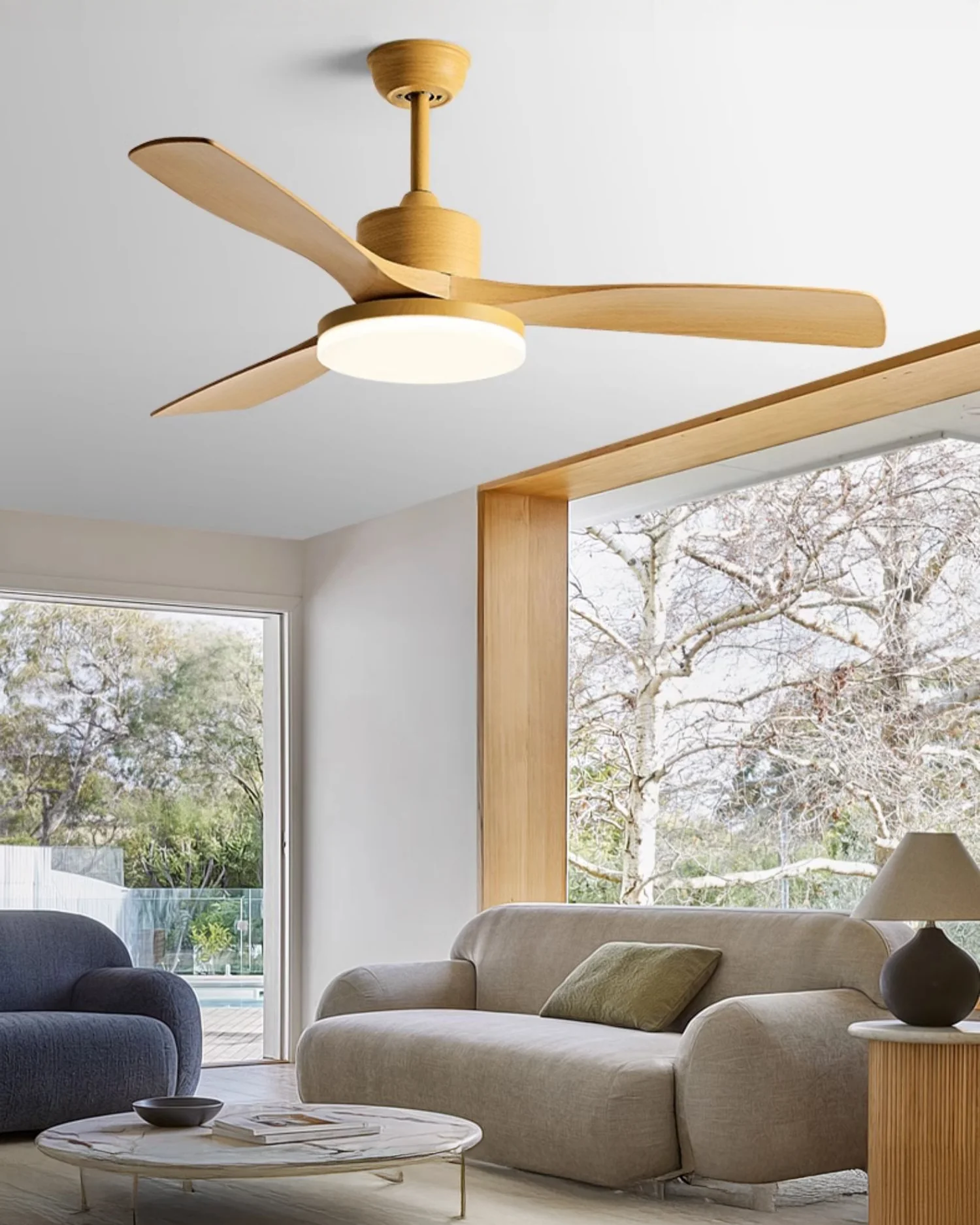WOMO 42" Wood-look Ceiling Fan Lamp - WM5154 - Image 2