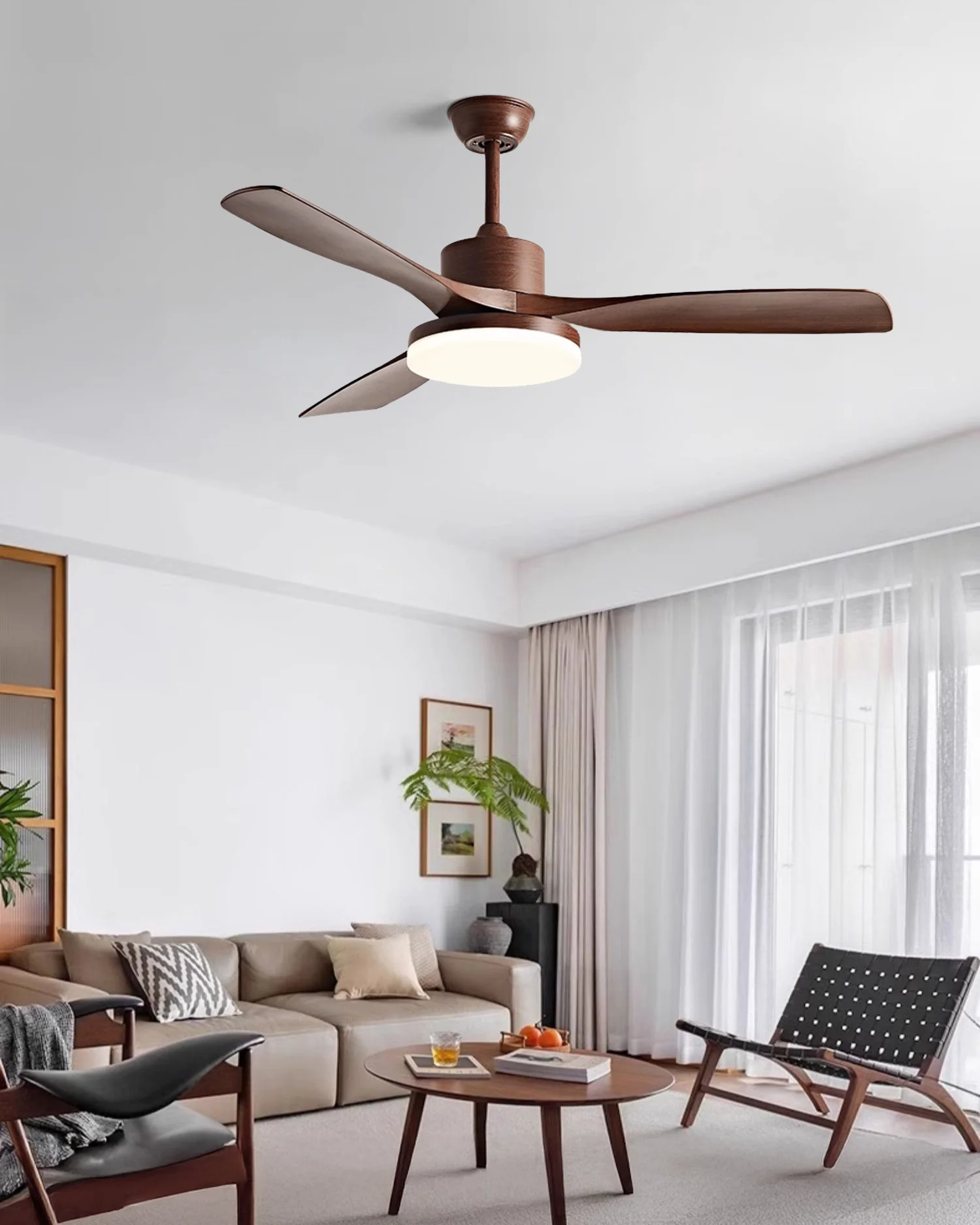 WOMO 42" Wood-look Ceiling Fan Lamp - WM5154 - Image 4