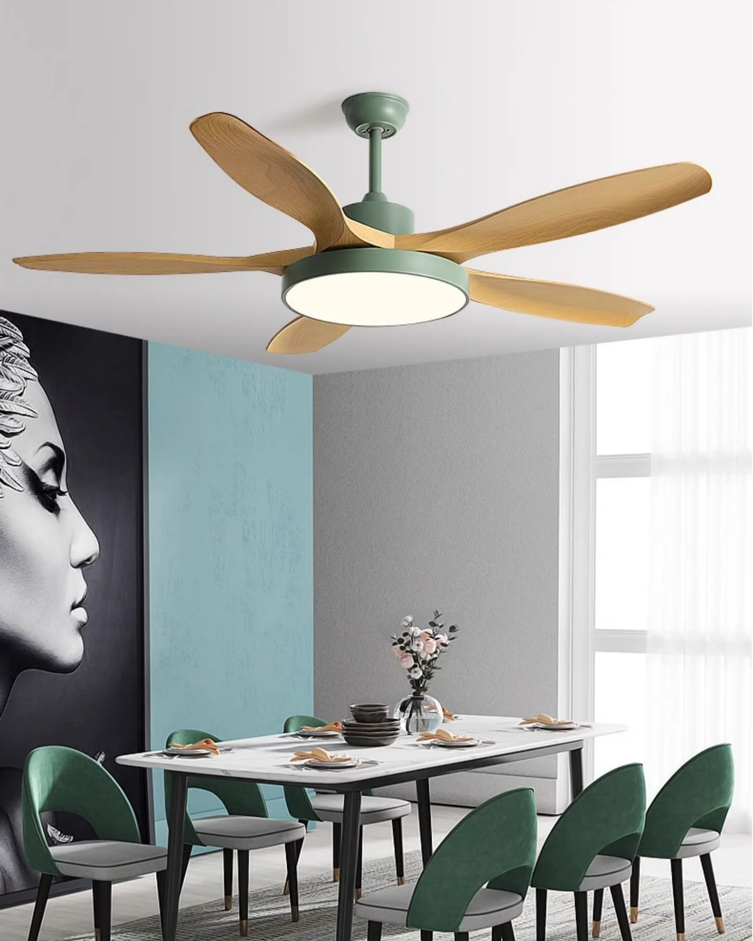 WOMO 5 Blade Ceiling Fan Lamp - WM5245b - Image 24