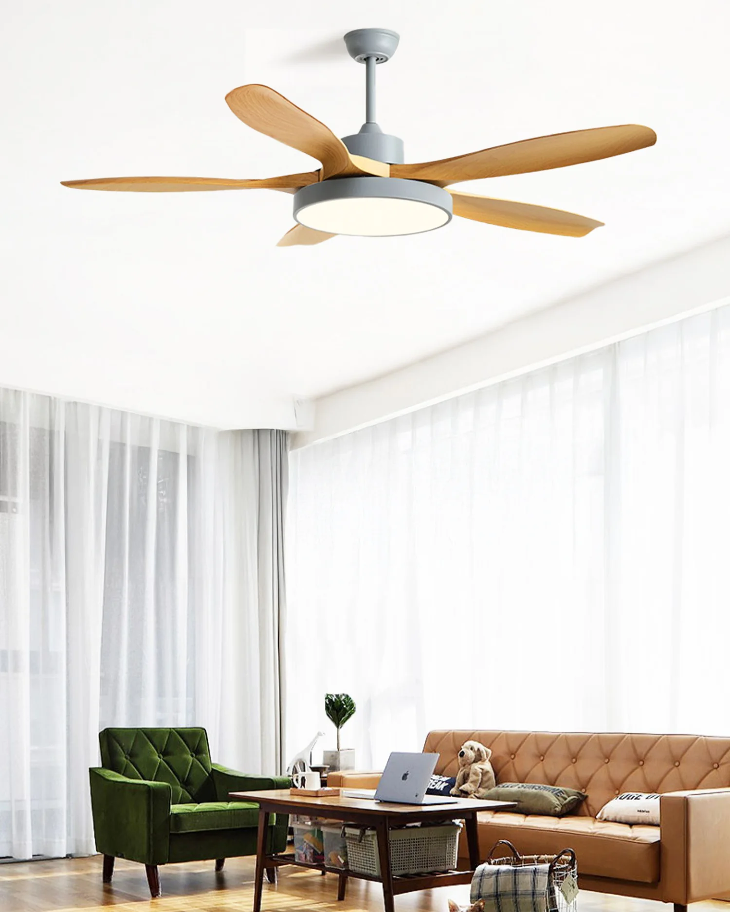 WOMO 5 Blade Ceiling Fan Lamp - WM5245b - Image 5