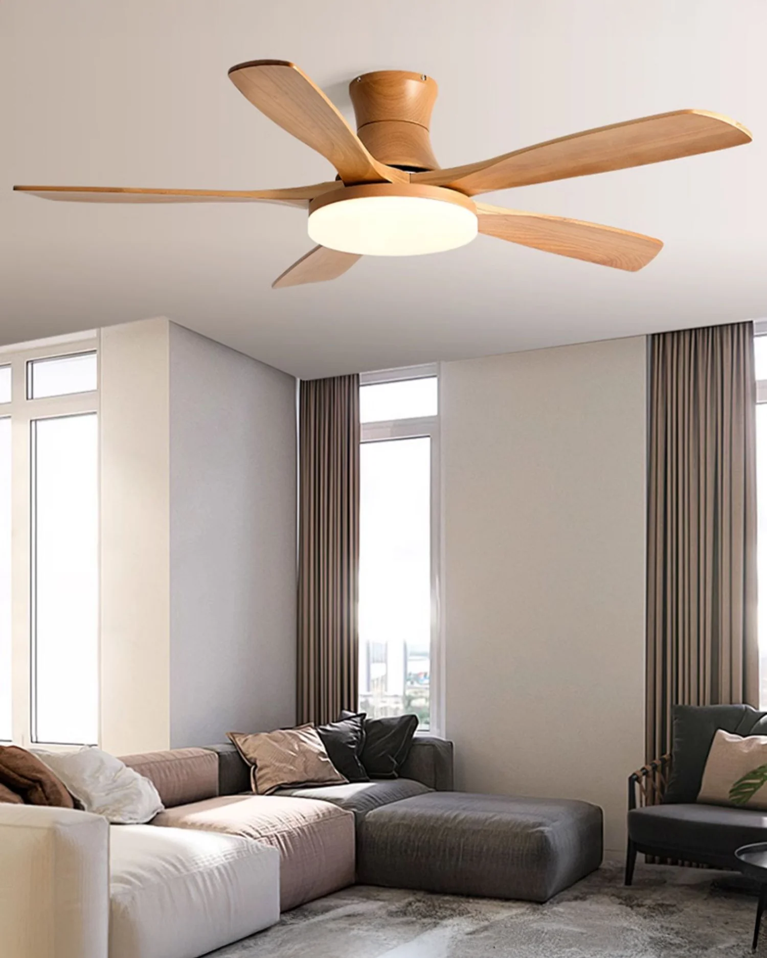 WOMO 5 Blade Low Profile Ceiling Fan Lamp - WM5208 - Image 11