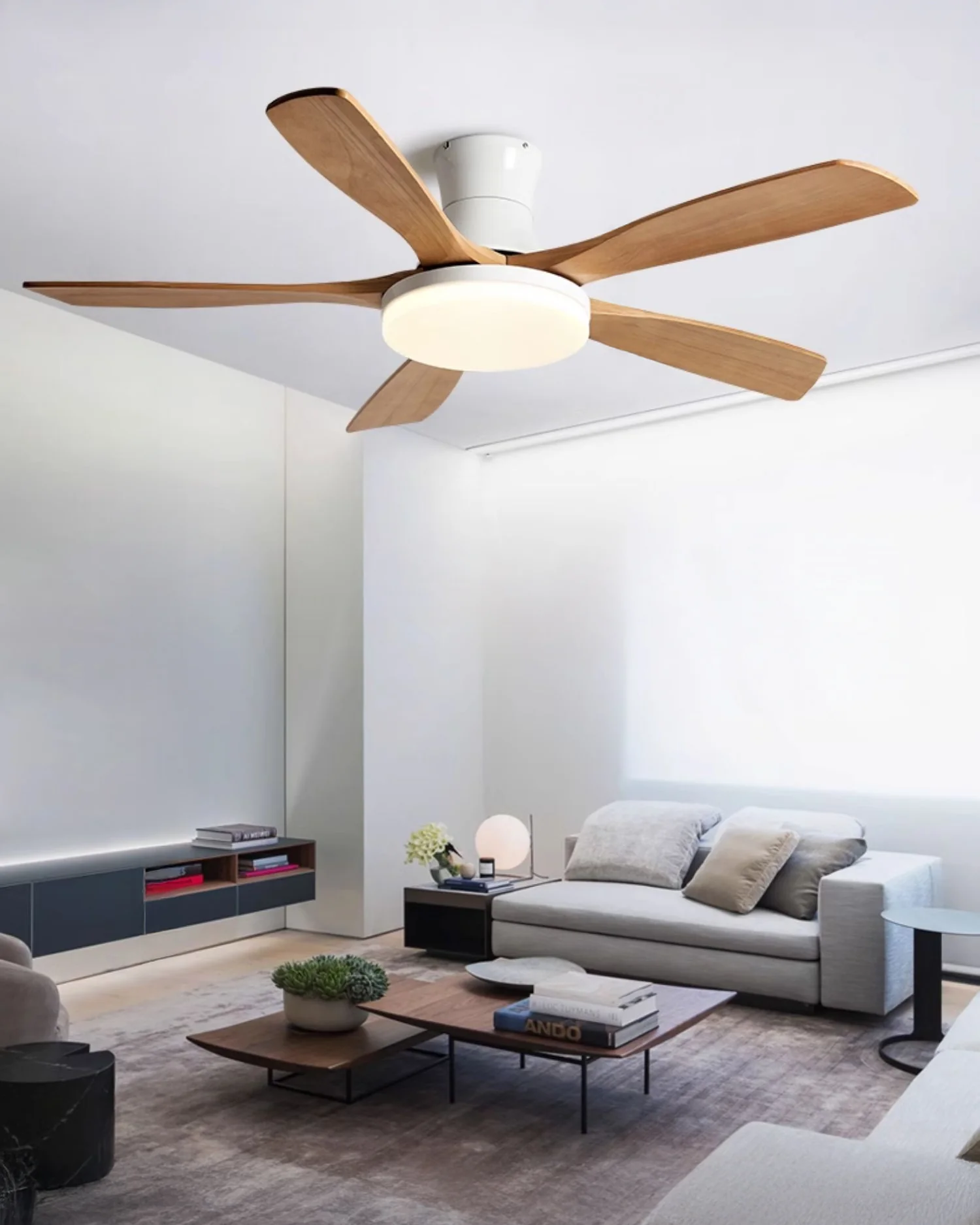 WOMO 5 Blade Low Profile Ceiling Fan Lamp - WM5208 - Image 12