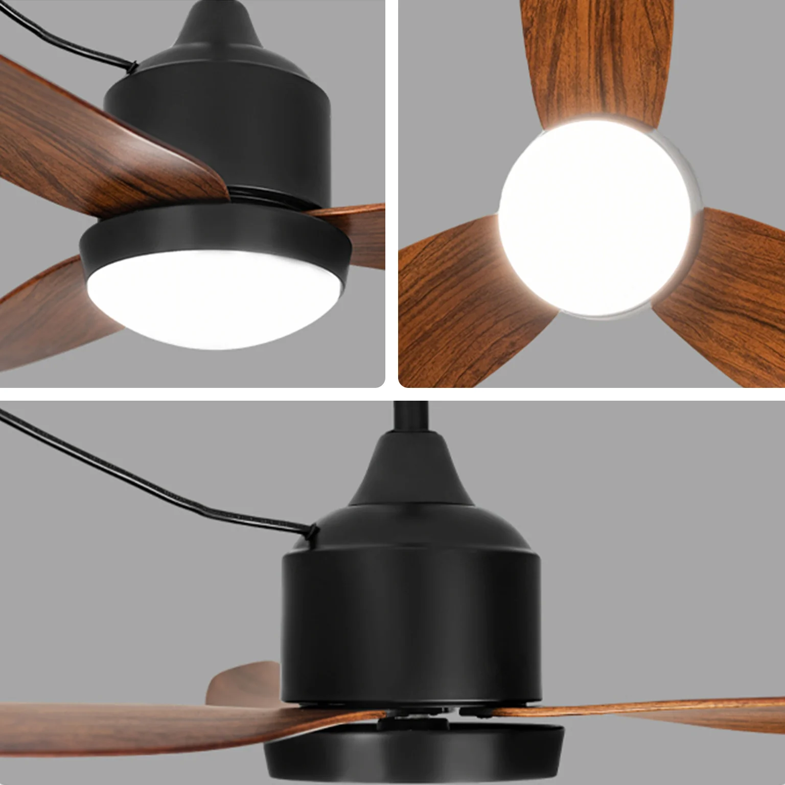 WOMO 52 inch Black Outdoor Ceiling Fan Lamp - WM5285 - Image 4