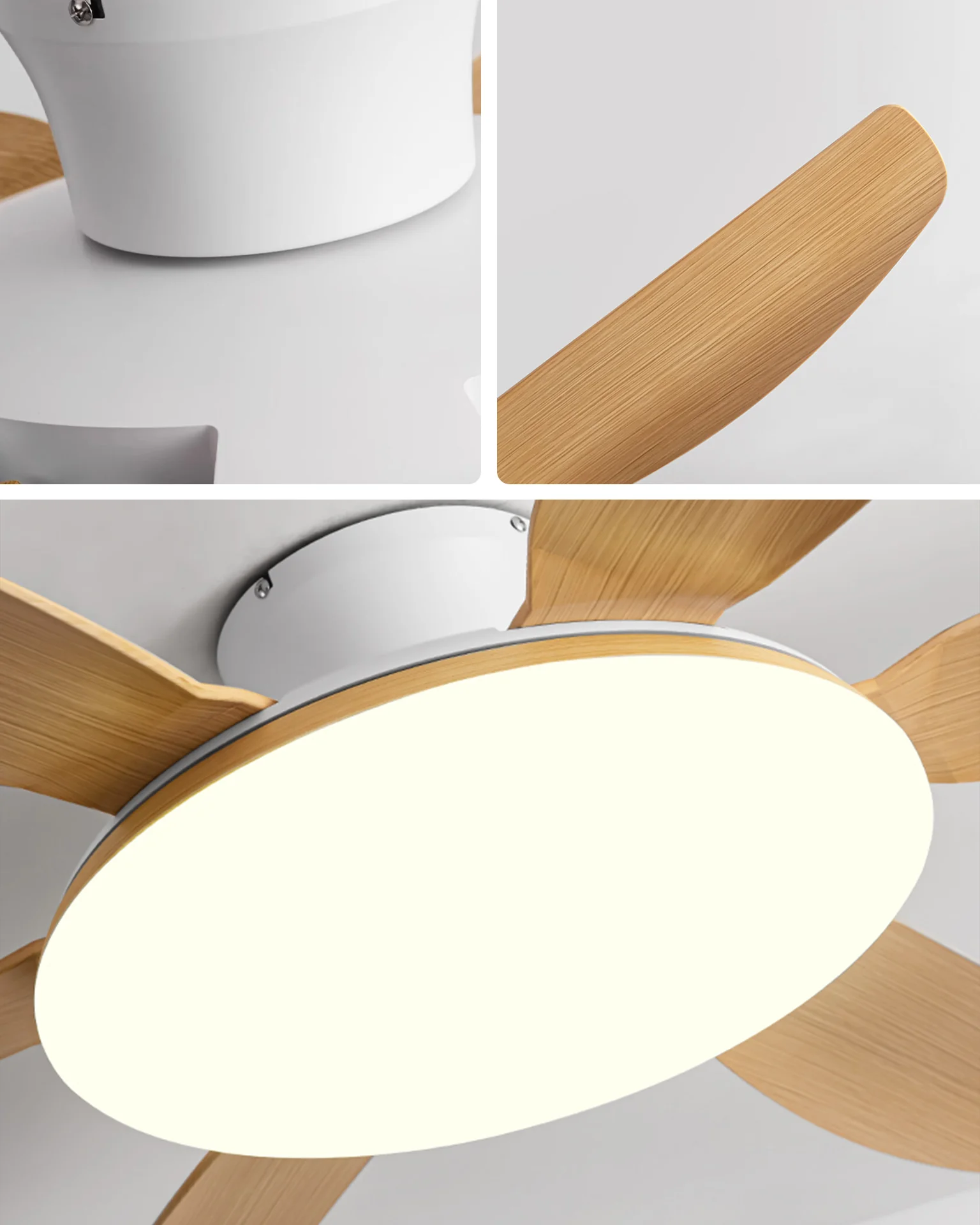WOMO 6 Blade Low Profile Ceiling Fan with Bright Light - WM5191 - Image 7