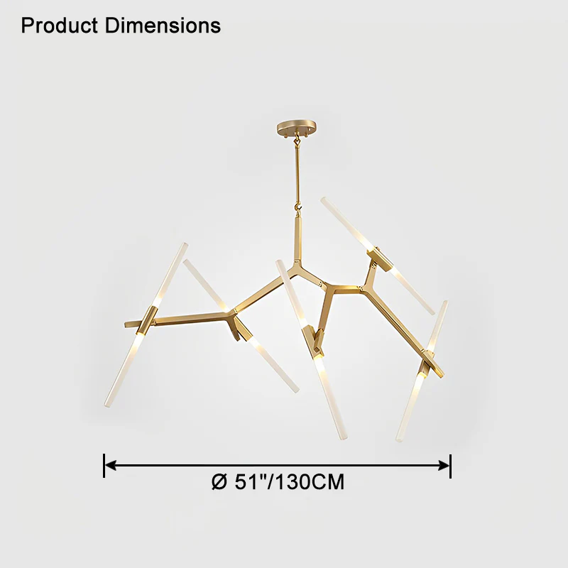 WOMO Adjustable Gold Branch Chandelier-WM2511 - Image 26
