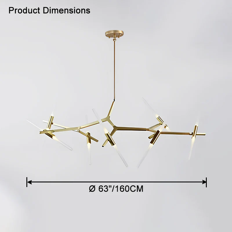 WOMO Adjustable Gold Branch Chandelier-WM2511 - Image 30