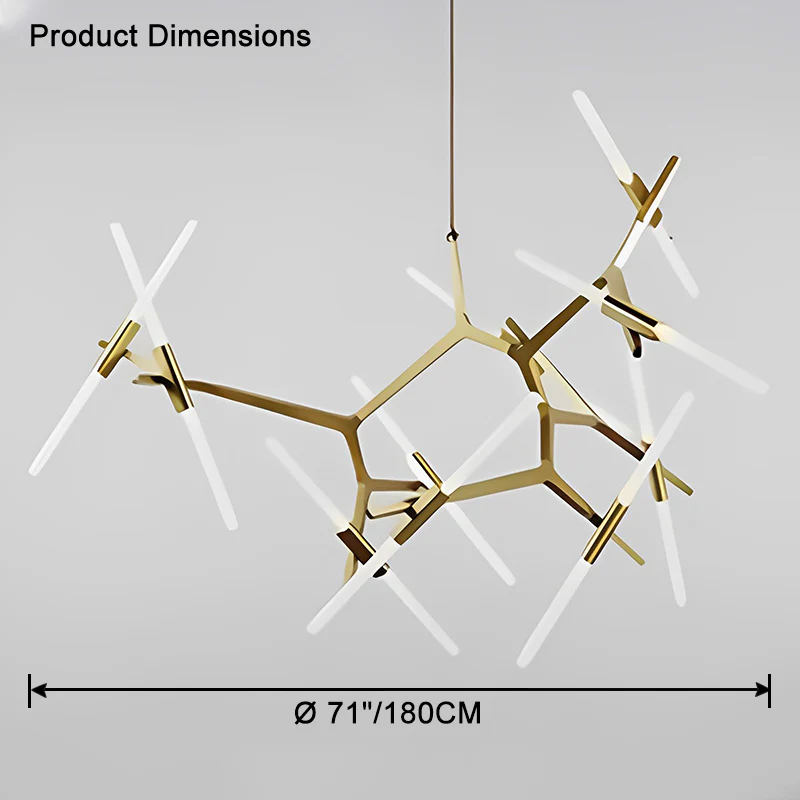 WOMO Adjustable Gold Branch Chandelier-WM2511 - Image 34