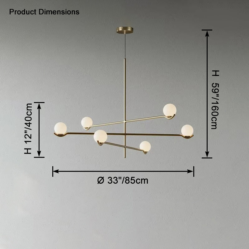 WOMO Adjustable Glass Ball Chandelier-WM2584 - Image 22