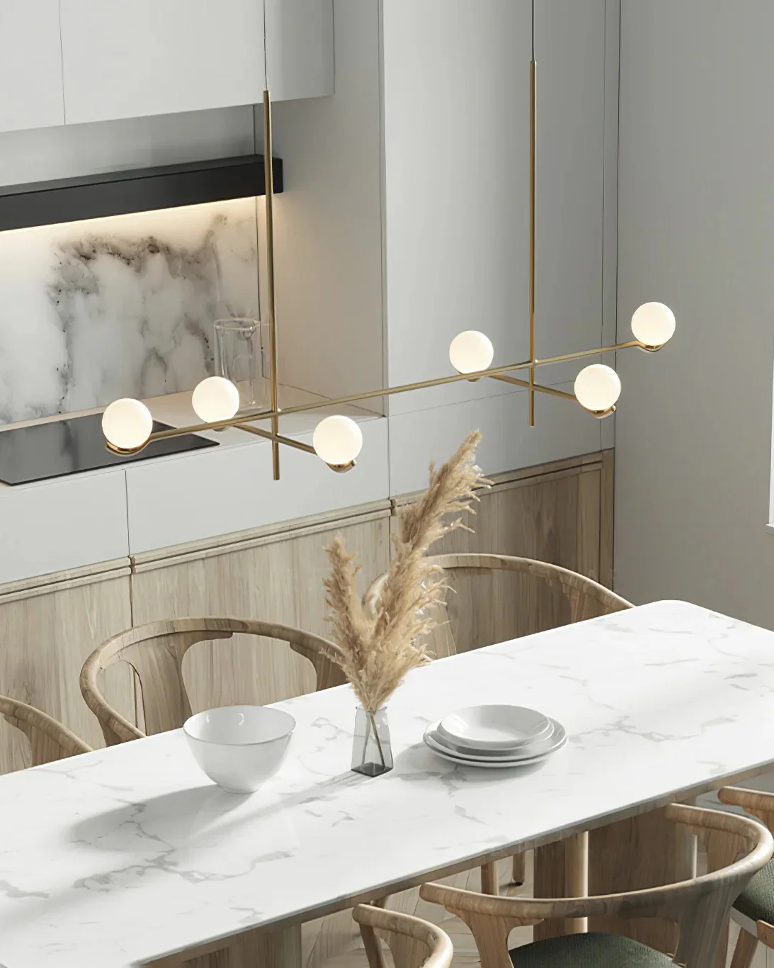 WOMO Adjustable Glass Ball Chandelier-WM2584 - Image 4
