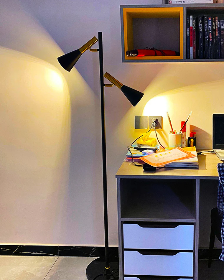 WOMO 2-bulb Adjustable Pole Floor Lamp-WM7067 - Image 9