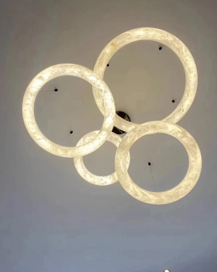 WOMO Alabaster Circle LED Chandelier-WM2873 - Image 3