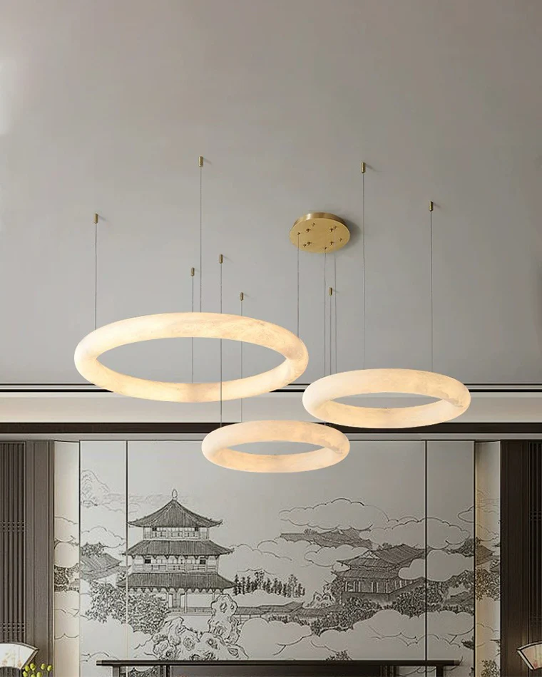 WOMO Alabaster Circle LED Chandelier-WM2873 - Image 4