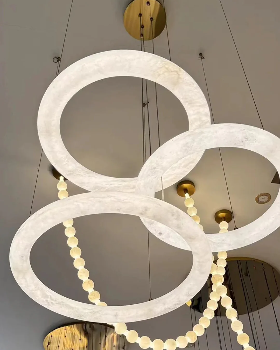WOMO Alabaster Circle LED Chandelier-WM2873 - Image 9