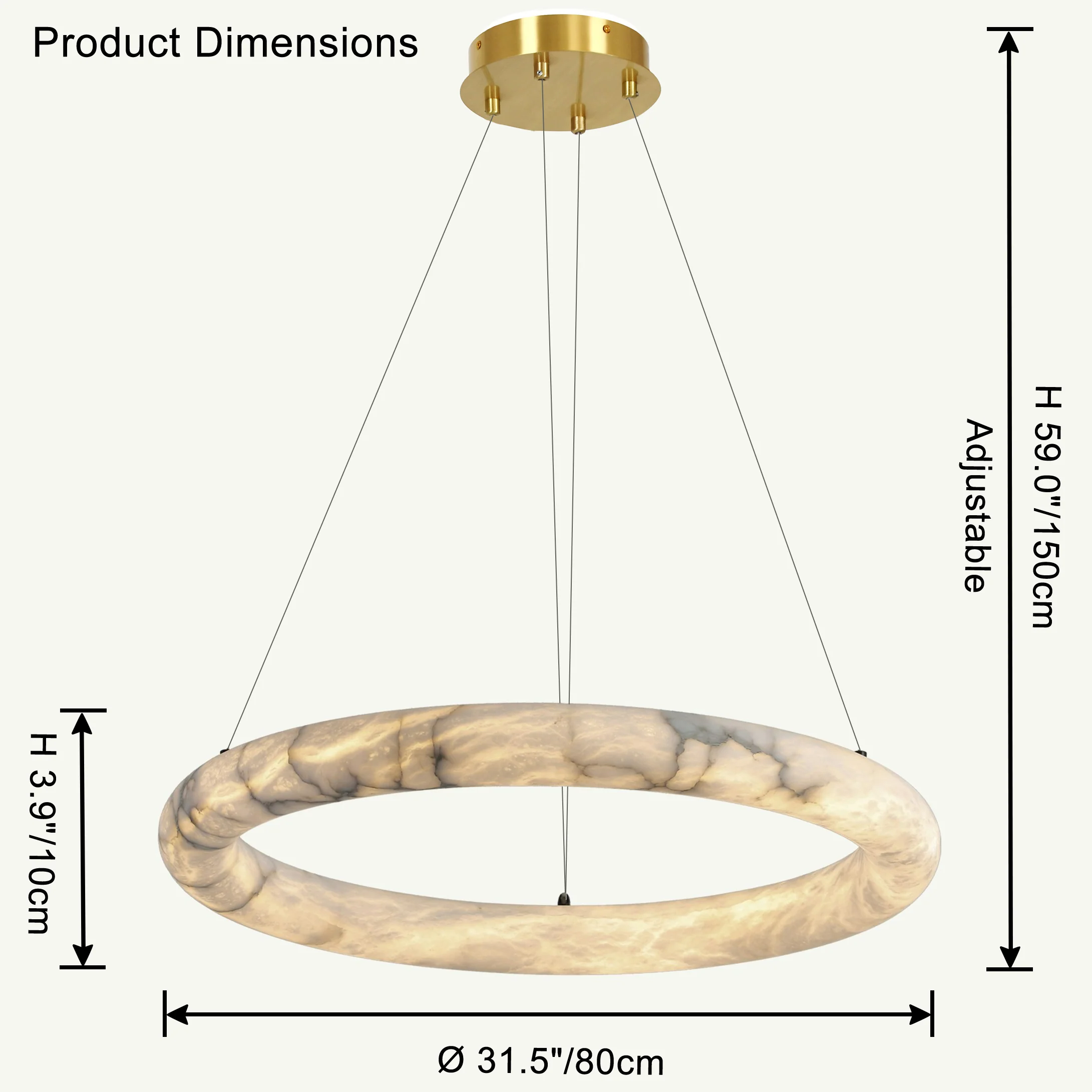 WOMO Alabaster Circular LED Chandelier-WM2874 - Image 16