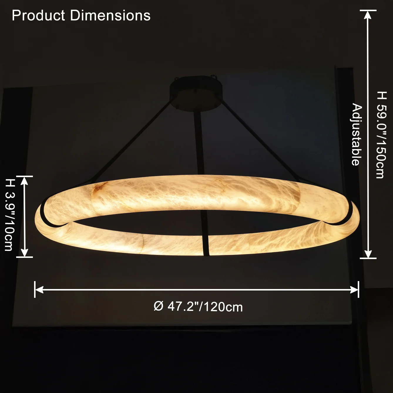 WOMO Alabaster Circular LED Chandelier-WM2874 - Image 30