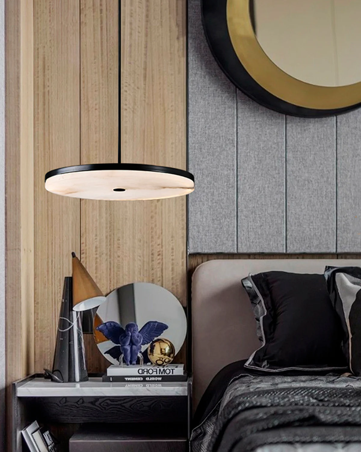 WOMO Disc Alabaster Pendant Light-WM2870 - Image 8