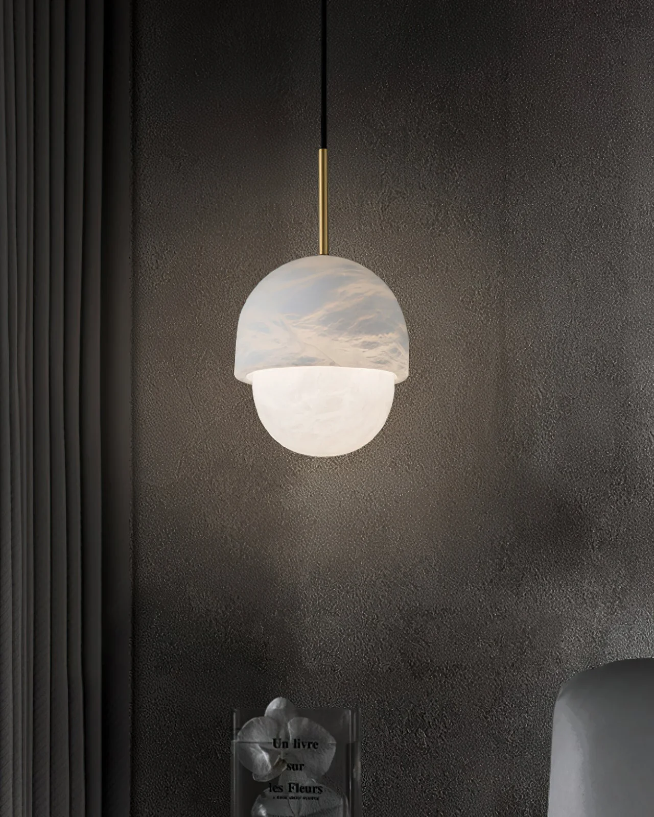 WOMO Alabaster Globe Pendant Light-WM2903 - Image 10