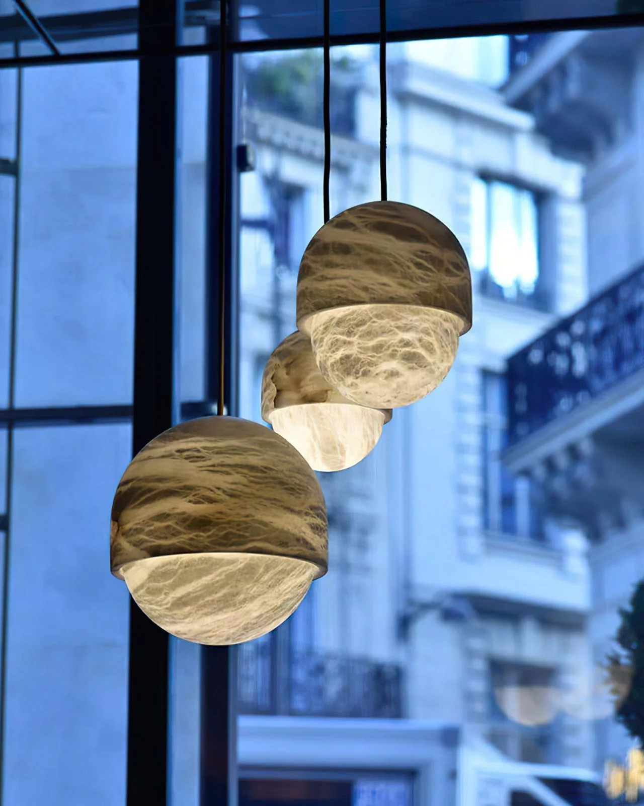 WOMO Alabaster Globe Pendant Light-WM2903 - Image 11