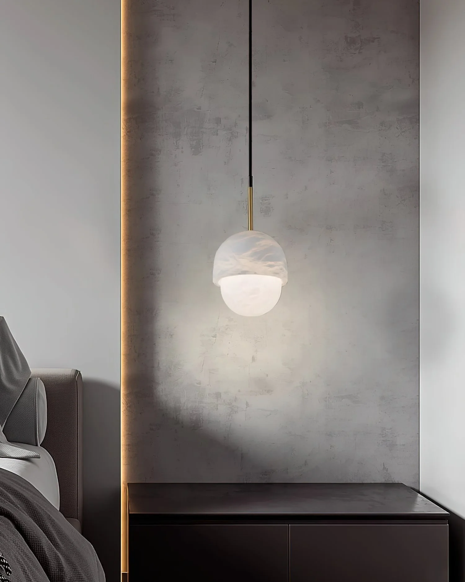 WOMO Alabaster Globe Pendant Light-WM2903 - Image 16