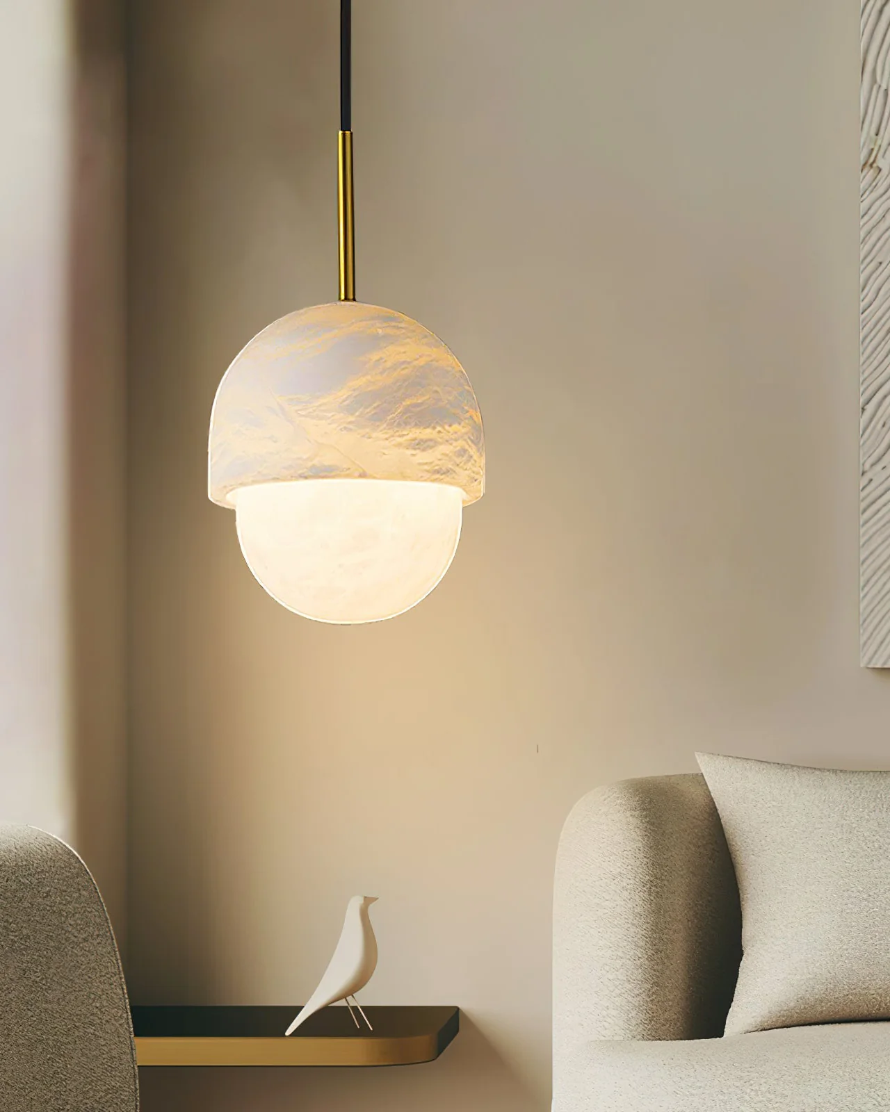 WOMO Alabaster Globe Pendant Light-WM2903 - Image 18