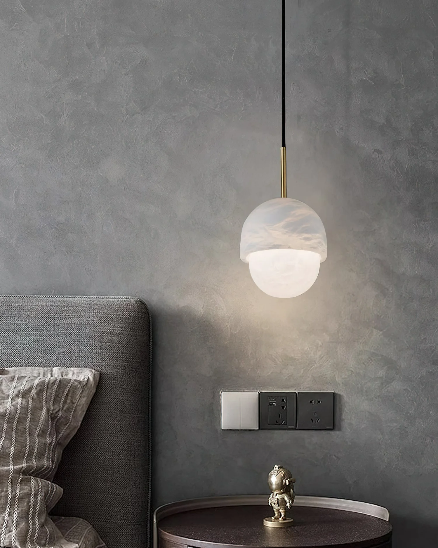 WOMO Alabaster Globe Pendant Light-WM2903 - Image 2