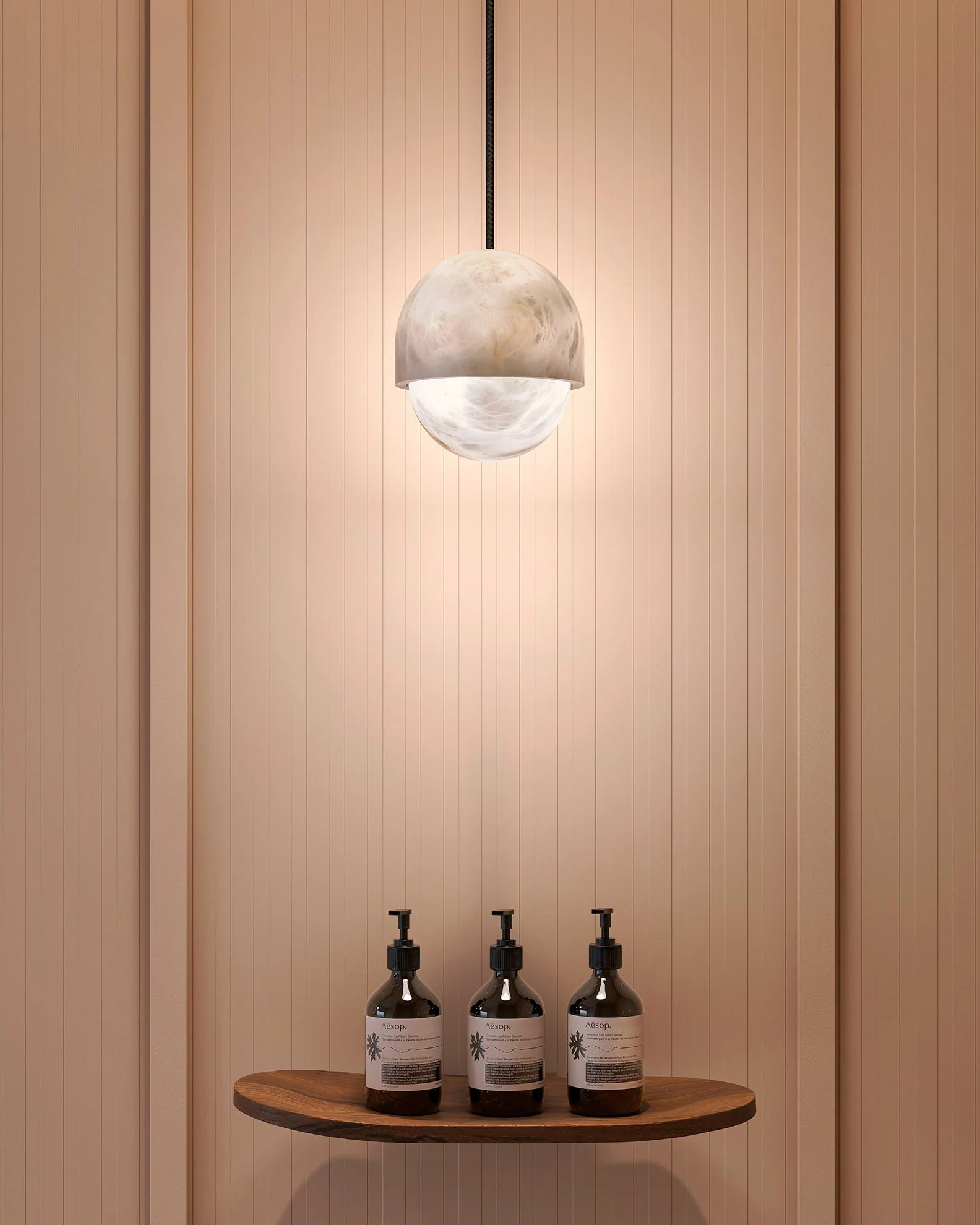 WOMO Alabaster Globe Pendant Light-WM2903 - Image 4