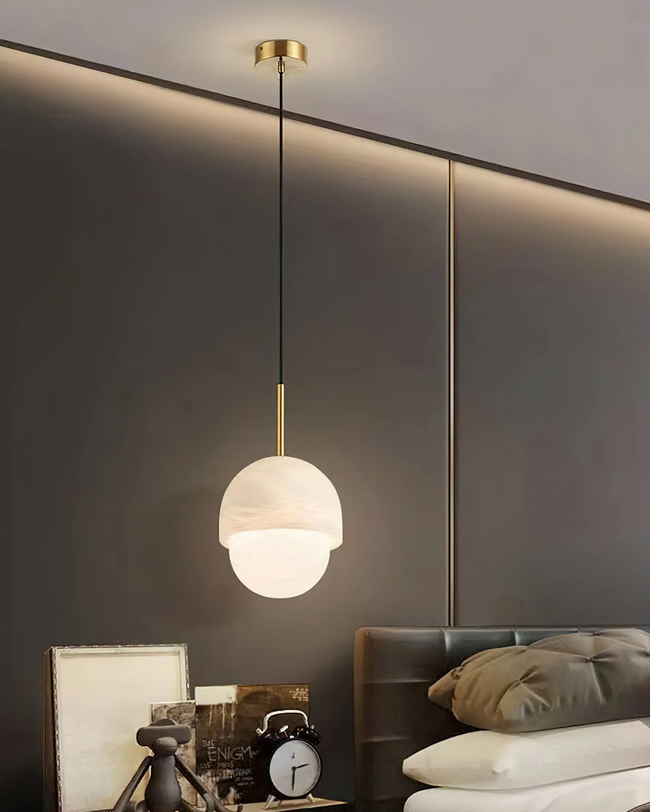 WOMO Alabaster Globe Pendant Light-WM2903 - Image 6