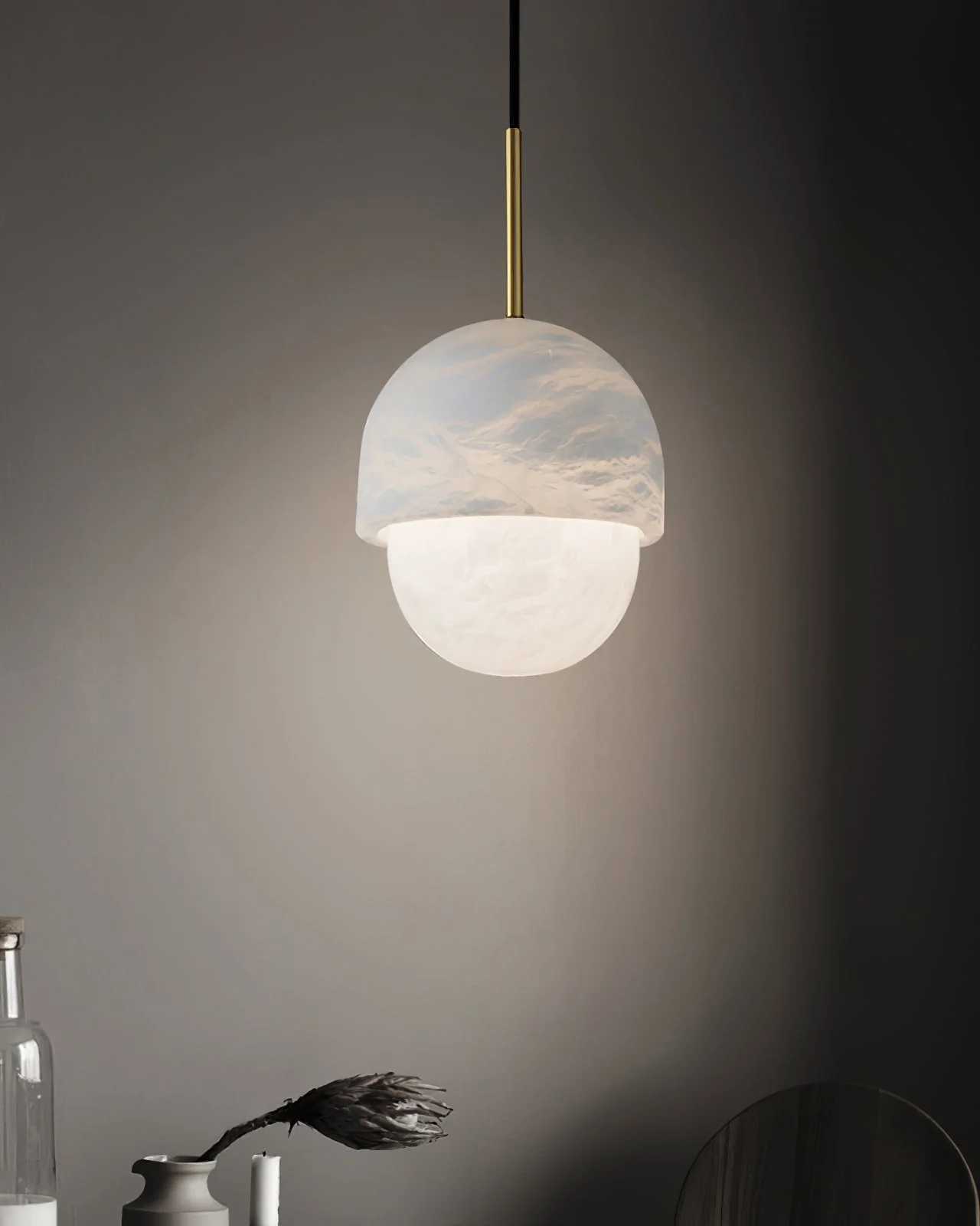 WOMO Alabaster Globe Pendant Light-WM2903 - Image 9