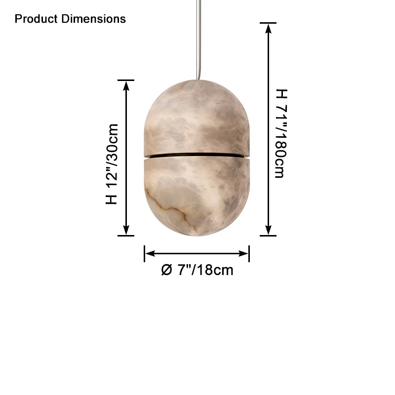 WOMO Alabaster Globe Pendant Light-WM2904 - Image 12