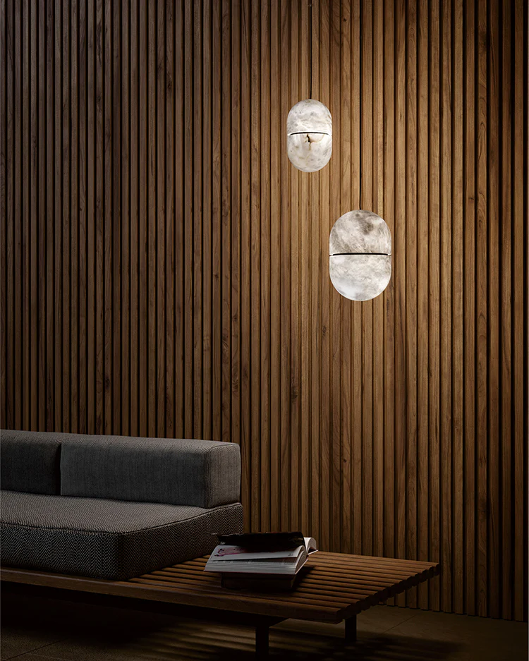 WOMO Alabaster Globe Pendant Light-WM2904 - Image 2