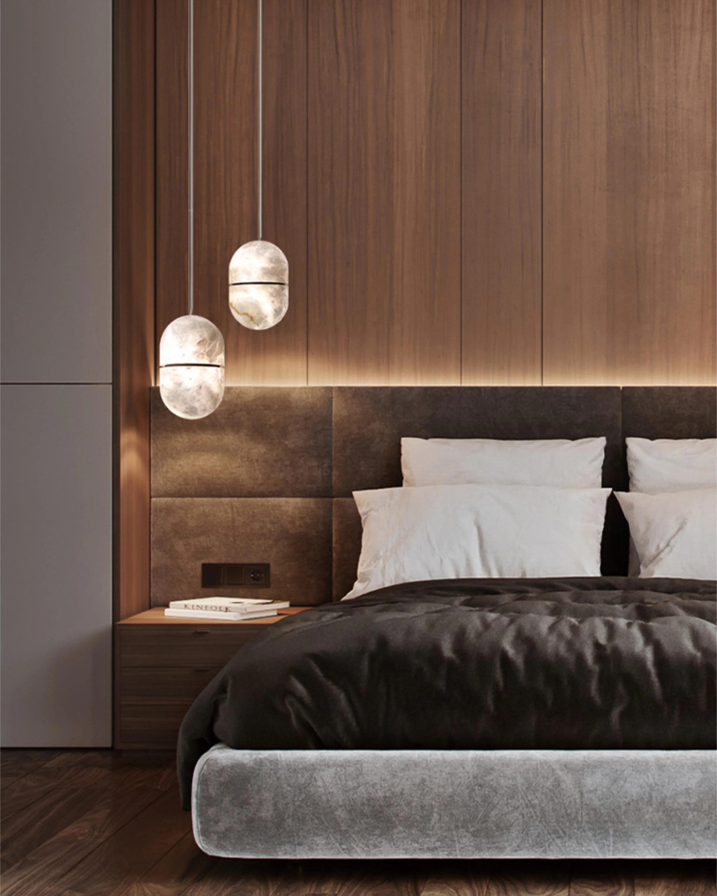 WOMO Alabaster Globe Pendant Light-WM2904 - Image 3