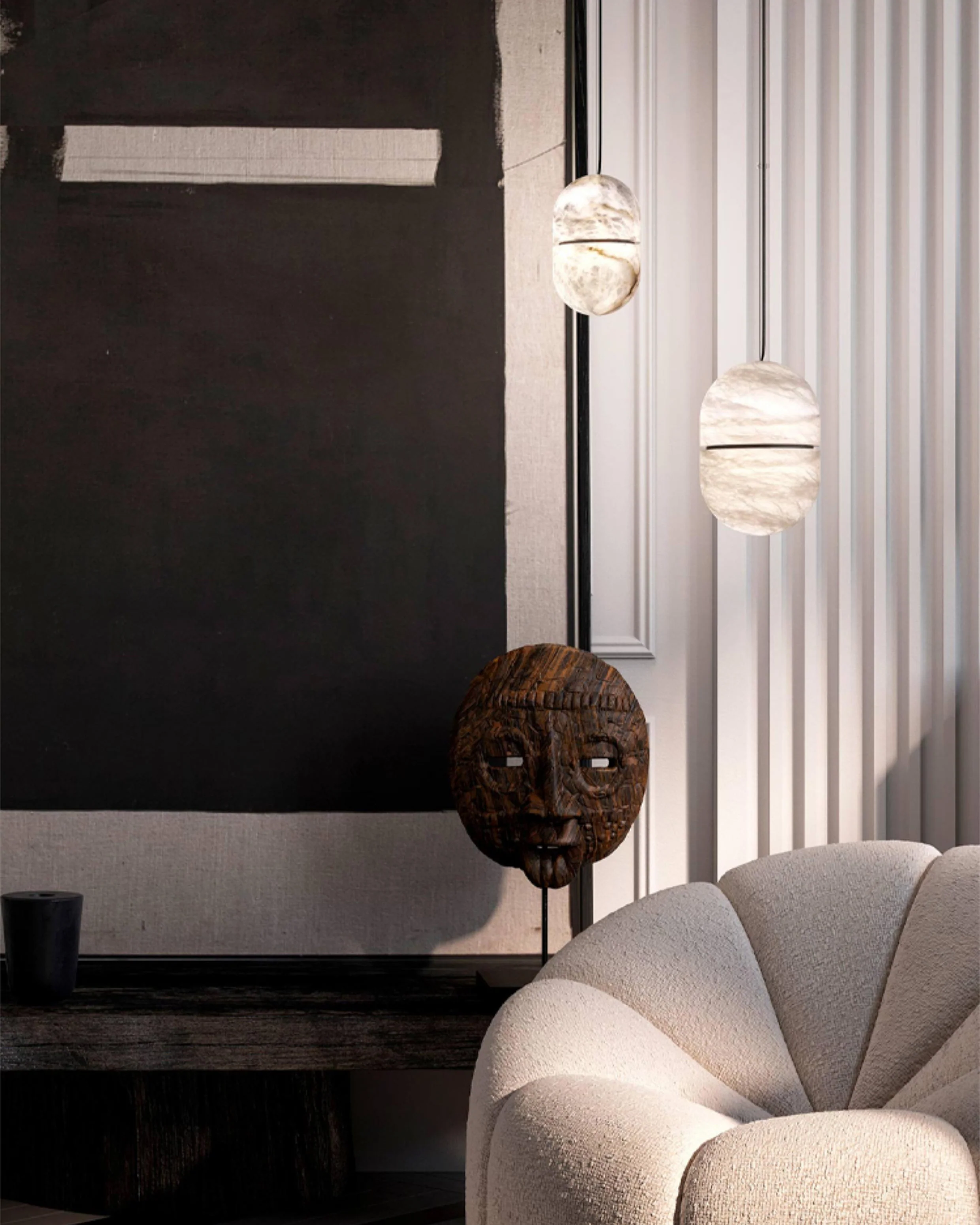 WOMO Alabaster Globe Pendant Light-WM2904 - Image 5