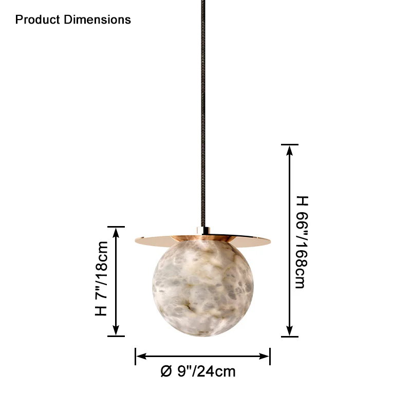 WOMO Alabaster Globe Disc Pendant Light-WM2921 - Image 10