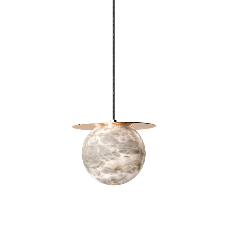 WOMO Alabaster Globe Disc Pendant Light-WM2921 - Image 11
