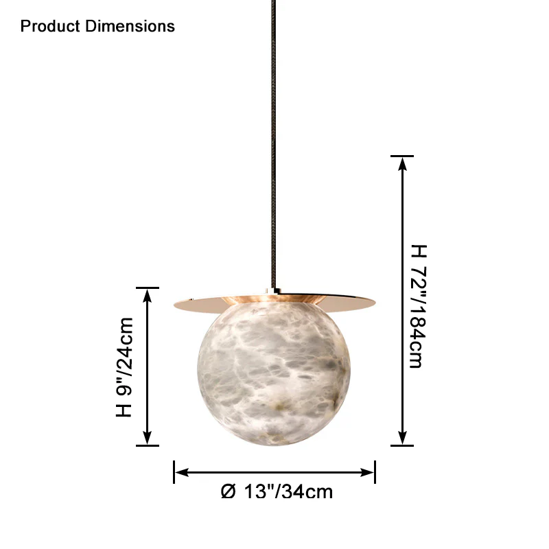 WOMO Alabaster Globe Disc Pendant Light-WM2921 - Image 12