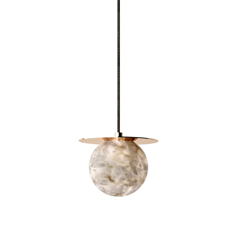 WOMO Alabaster Globe Disc Pendant Light-WM2921 - Image 9