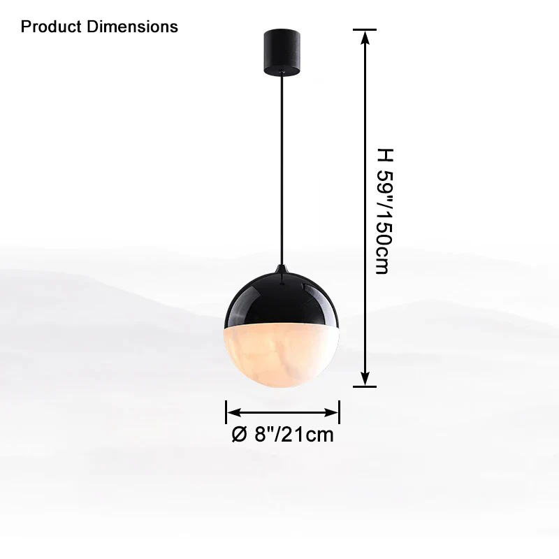 WOMO Alabaster Globe Pendant Light-WM2922 - Image 12