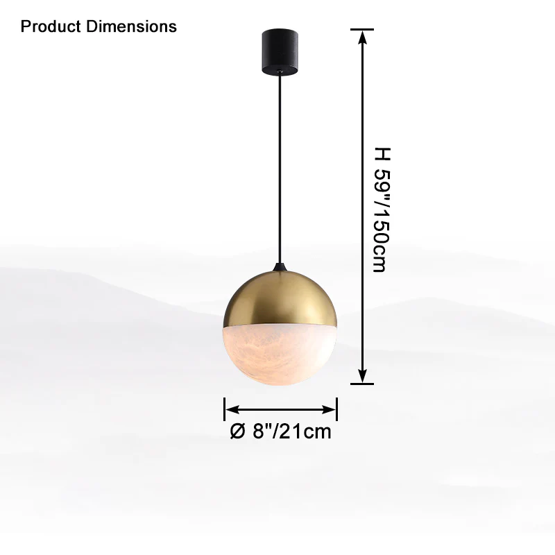 WOMO Alabaster Globe Pendant Light-WM2922 - Image 14
