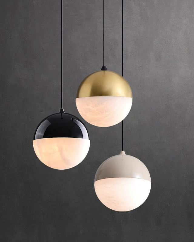 WOMO Alabaster Globe Pendant Light-WM2922 - Image 5