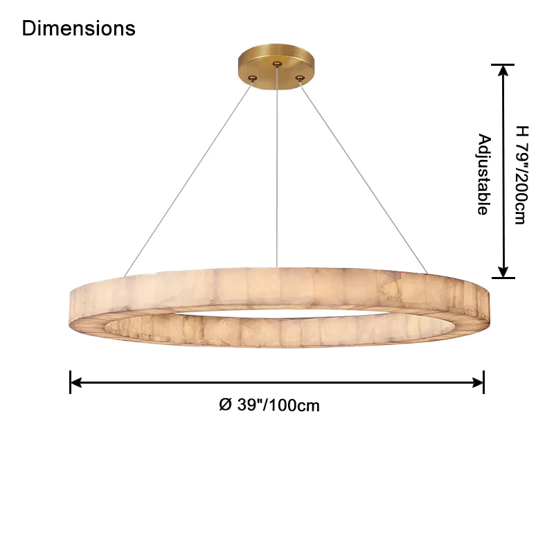 WOMO Alabaster Circular Chandelier-WM2803 - Image 12