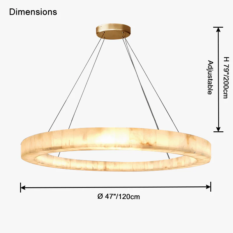 WOMO Alabaster Circular Chandelier-WM2803 - Image 14