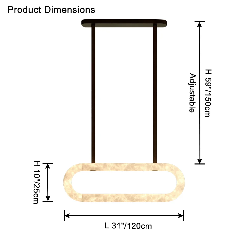 WOMO Oval Alabaster Chandelier-WM2872 - Image 10