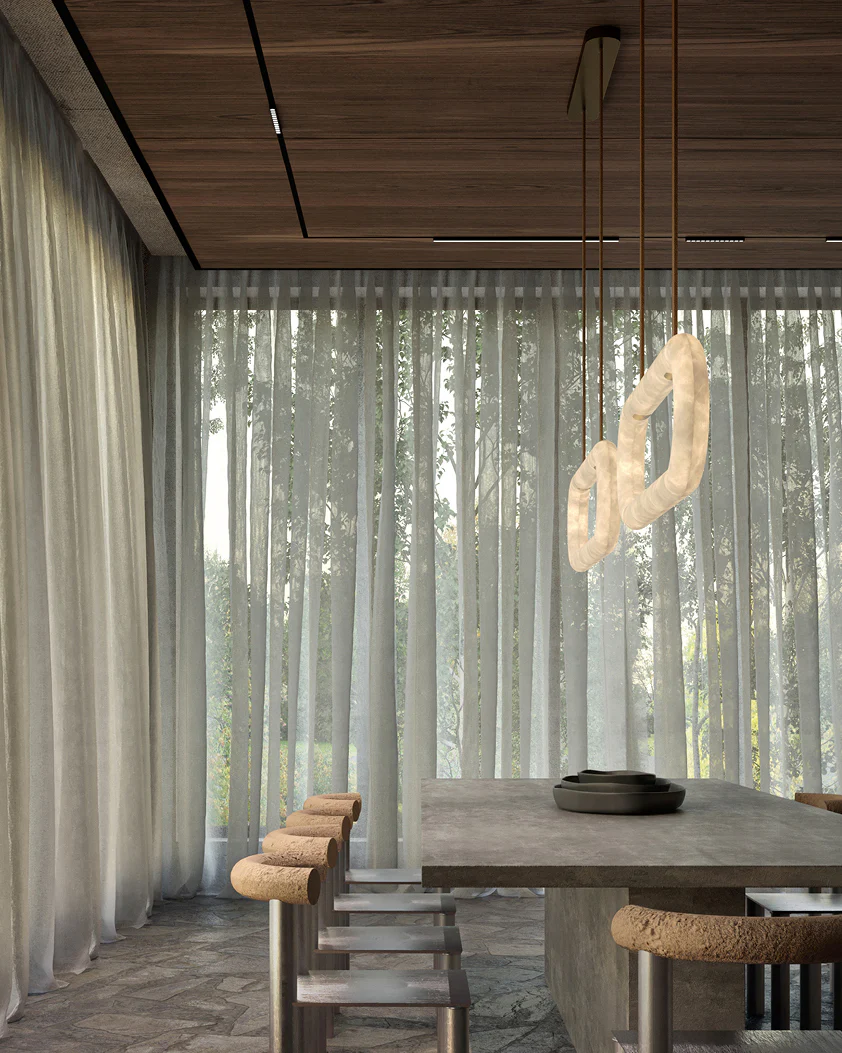 WOMO Oval Alabaster Chandelier-WM2872 - Image 4