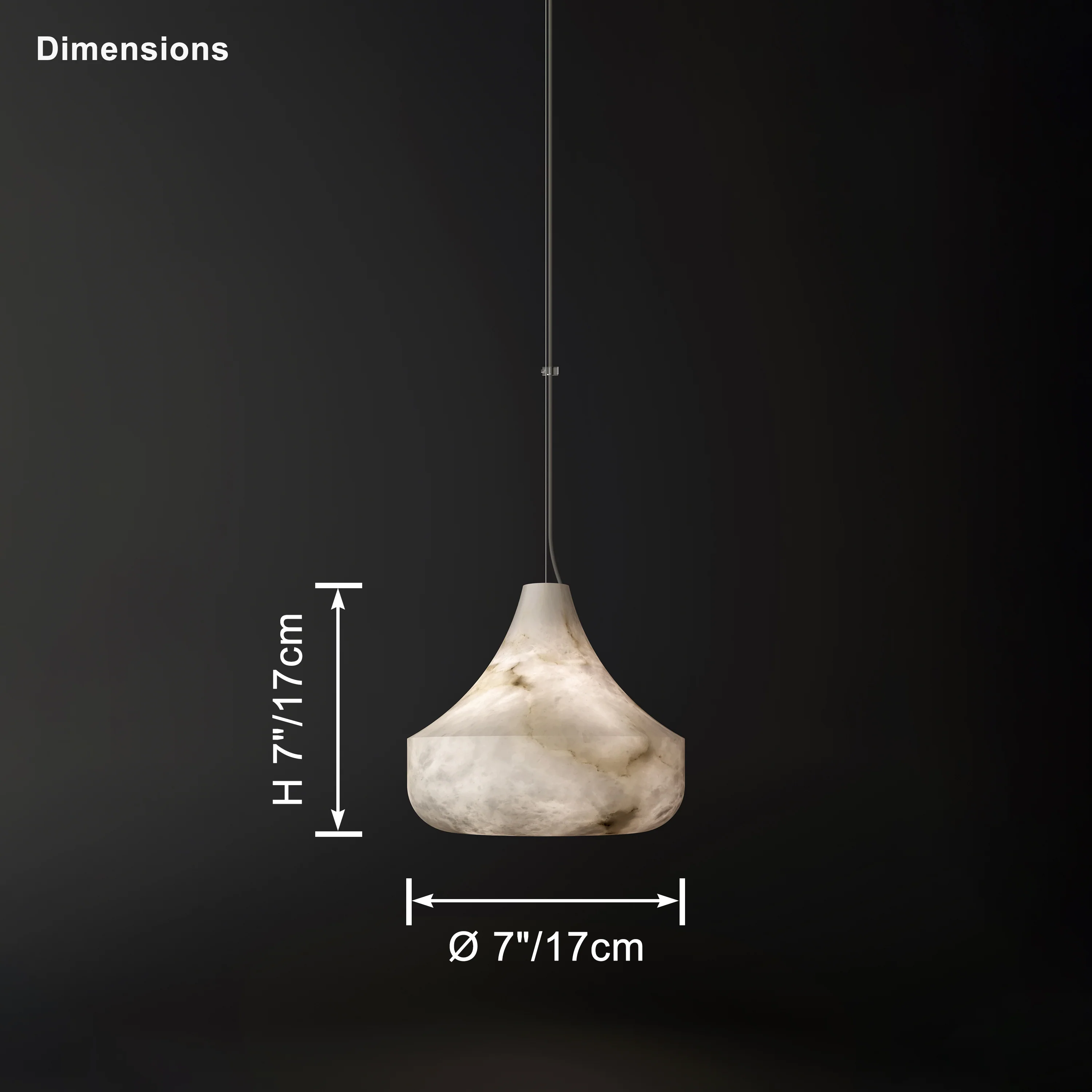 WOMO Cone Alabaster Pendant Light-WM2905 - Image 10
