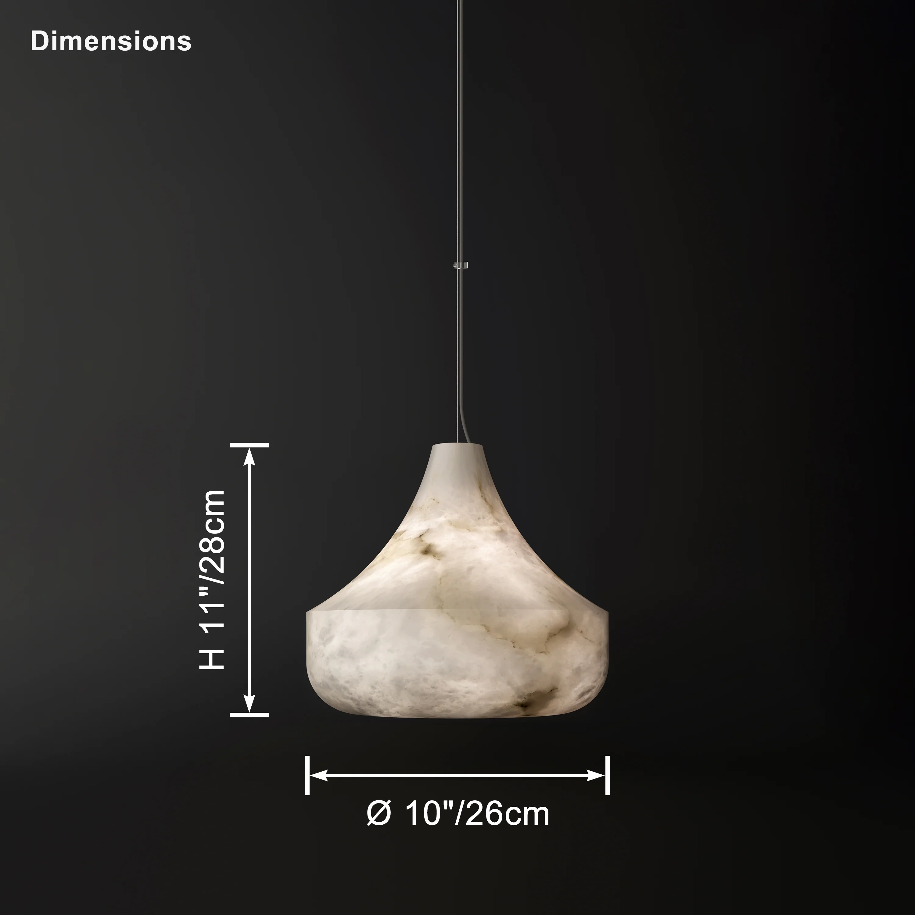 WOMO Cone Alabaster Pendant Light-WM2905 - Image 12