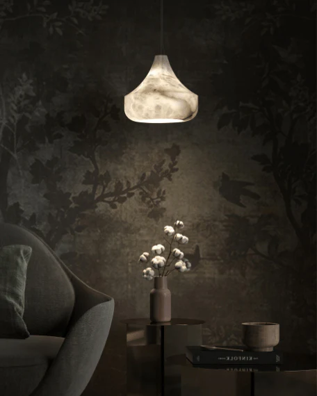 WOMO Cone Alabaster Pendant Light-WM2905 - Image 3
