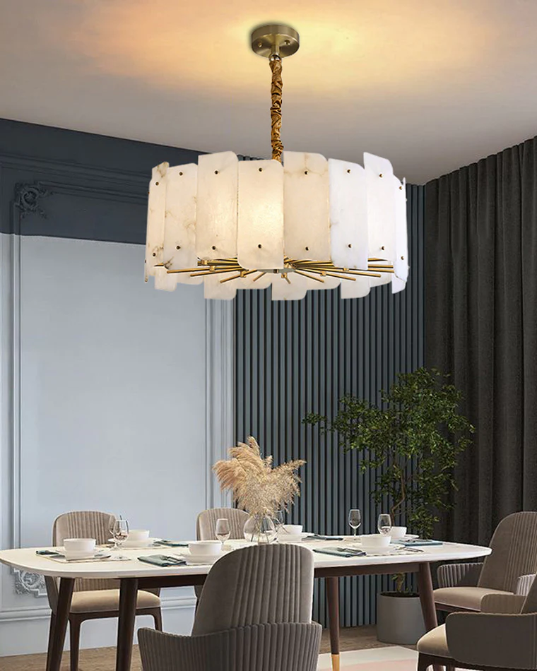 WOMO Alabaster Round Chandelier-WM2391 - Image 3